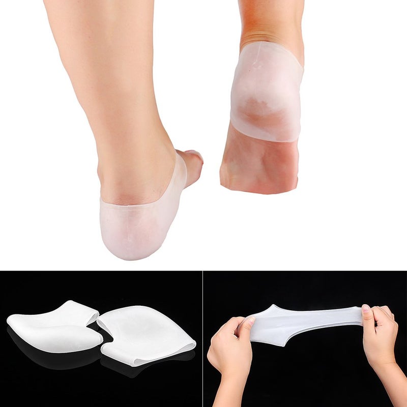 woobles 2 Pair/Set Silicone Gel and Neoprene Heel Sleeves,Relieve Foot Cracked Pain Skin Care Protector Socks - Image 2